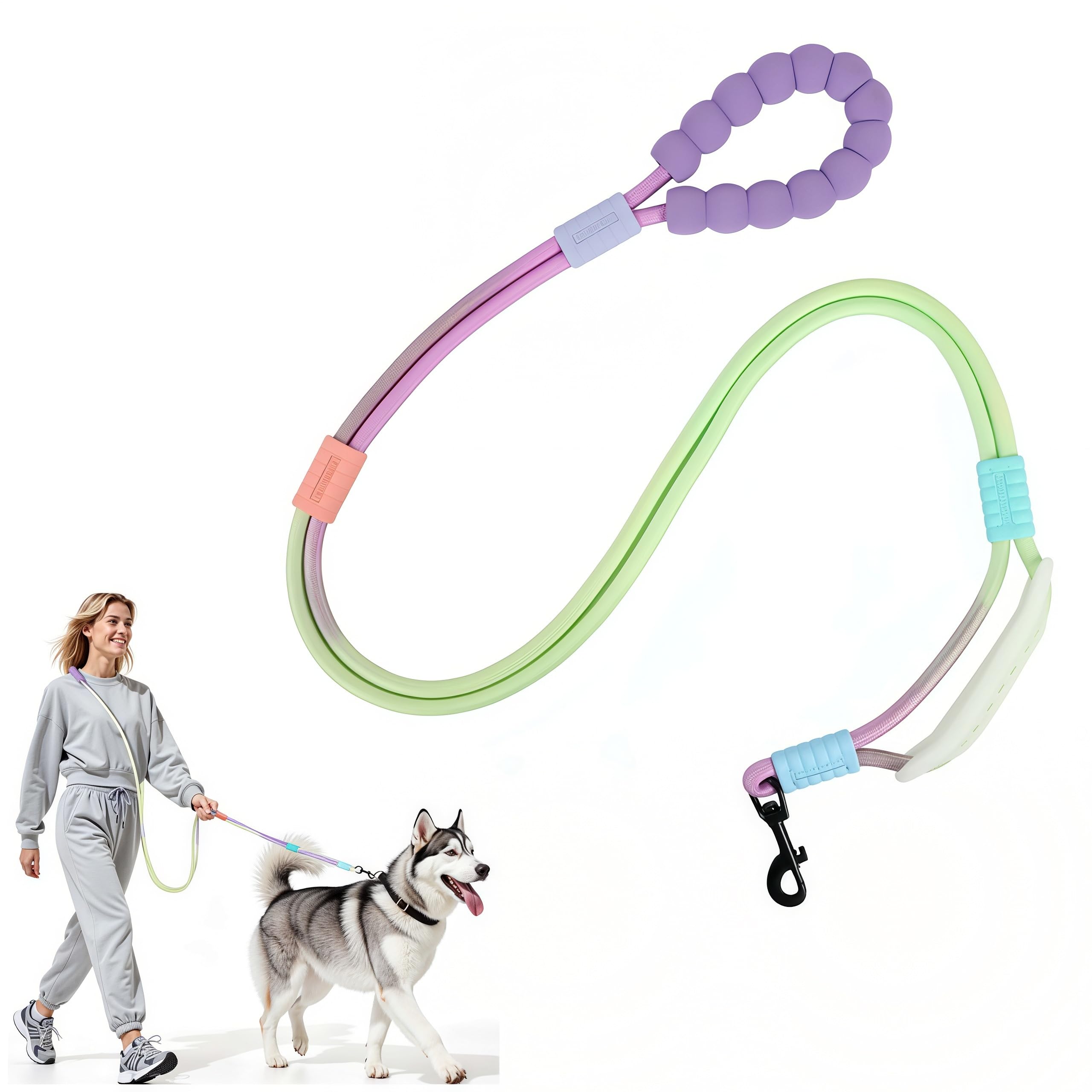 EffiBrill hands-free leash with 6.5 ft ombre design for balanced walks