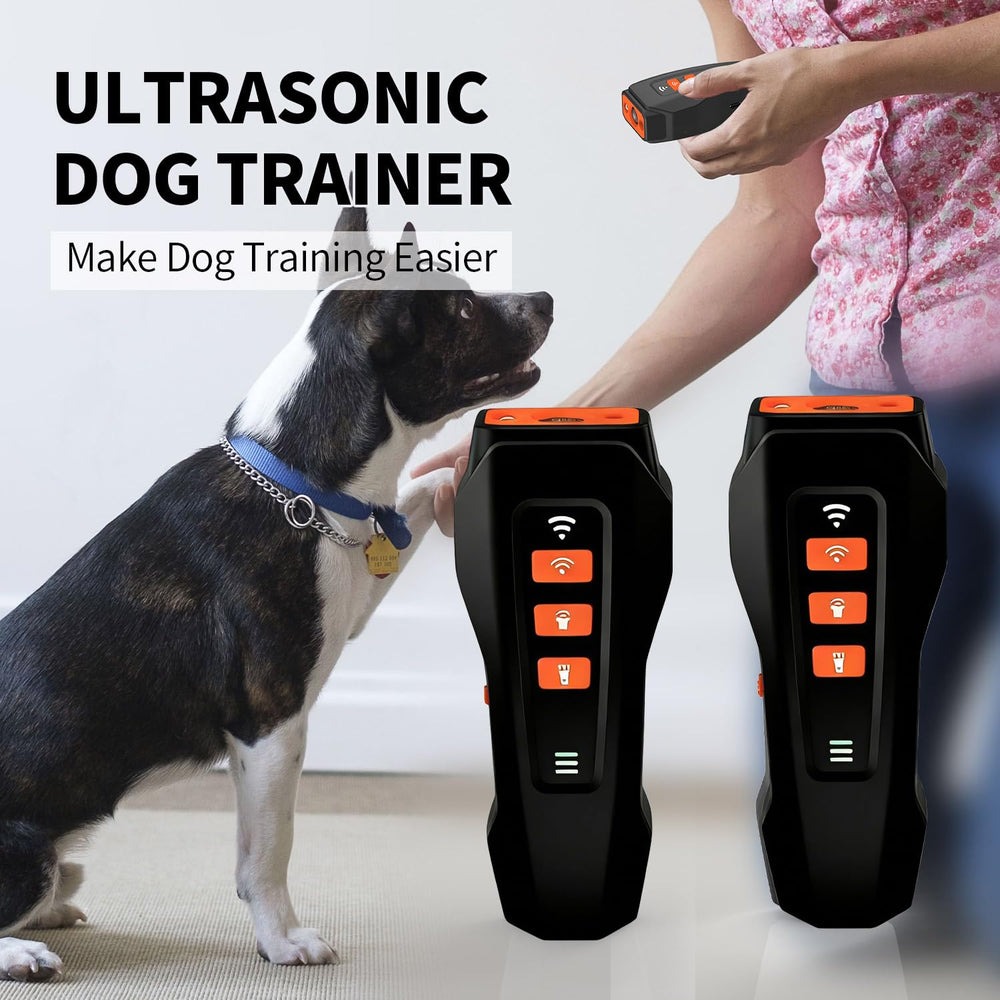 EGBULL compact bark deterrent held in hand for portable training anywhere.