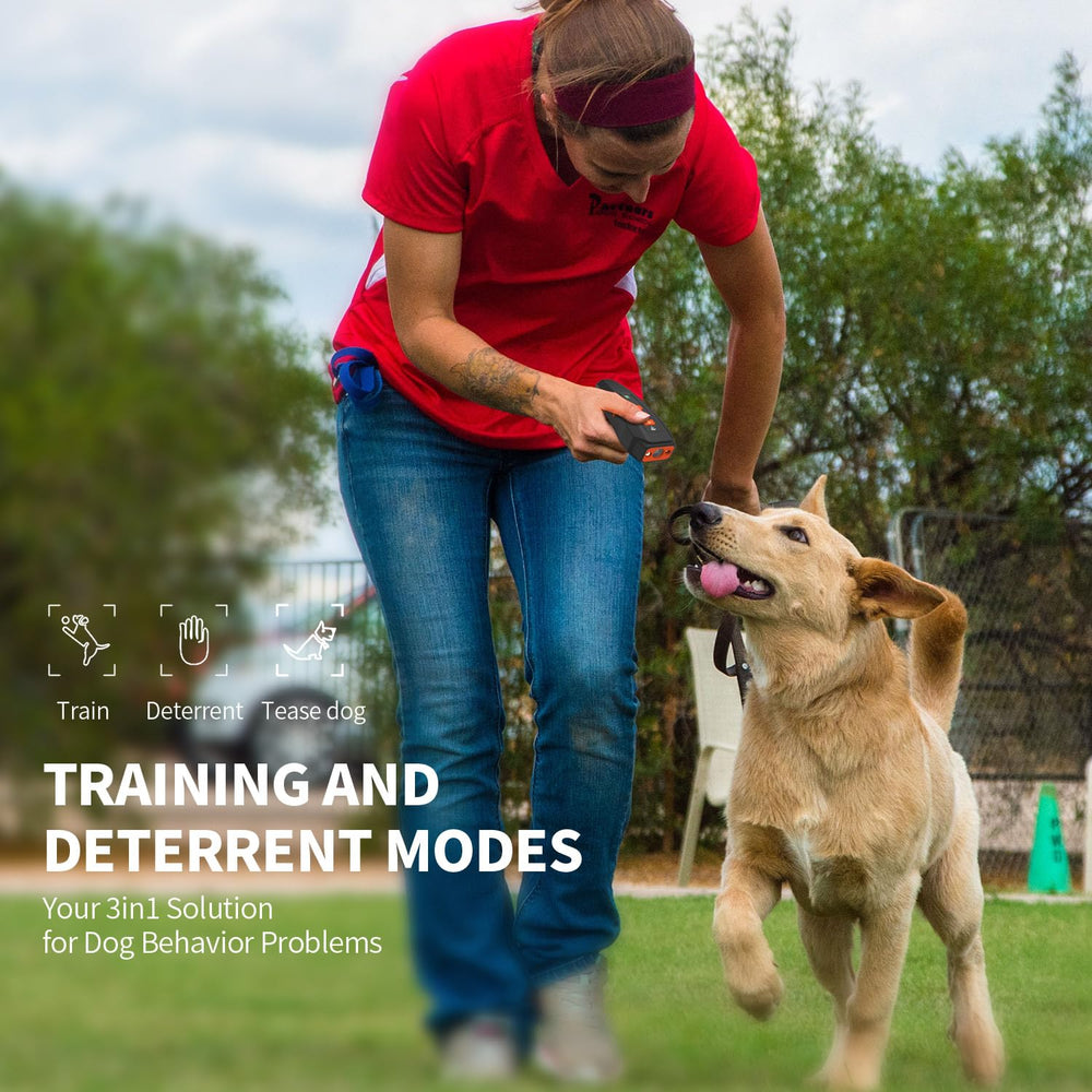 EGBULL bark deterrent with 33ft range for indoor and outdoor barking management.