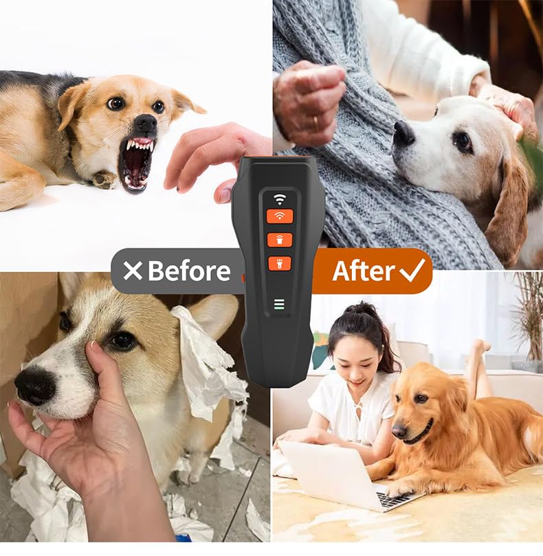 EGBULL LED flashlight aids evening walks during bark control.