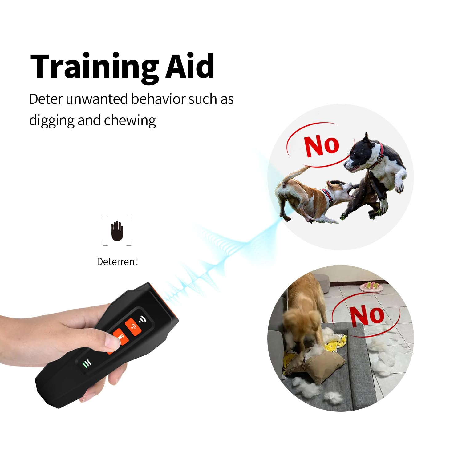 EGBULL device offers 3 ultrasonic modes to adapt to different dogs.