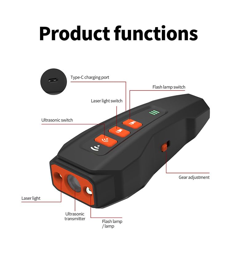 EGBULL upgraded ultrasonic bark deterrent side view demonstrates compact indoor training device.