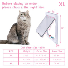EGETOTA cat door flap inner opening 7.9x8.7 inches enables comfortable pet entry