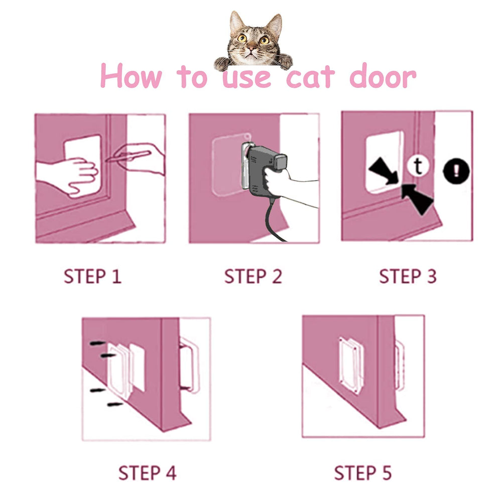 EGETOTA cat door flap weatherproof ABS surface reduces drafts and keeps pests out