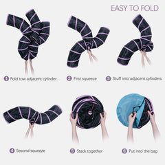 EGETOTA soft polyester tunnel keeps pets comfortable during hide-and-seek.