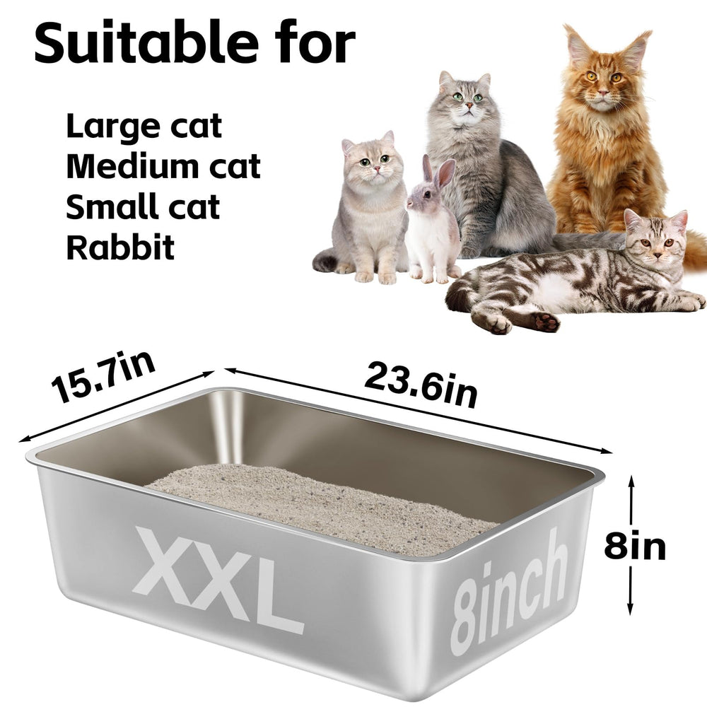 EGMEHOAD XXL litter box with rounded corners protects paws and hands