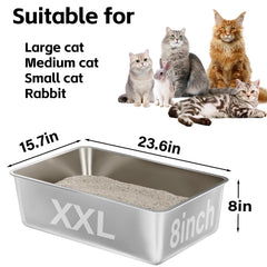 EGMEHOAD XXL litter box with rounded corners protects paws and hands