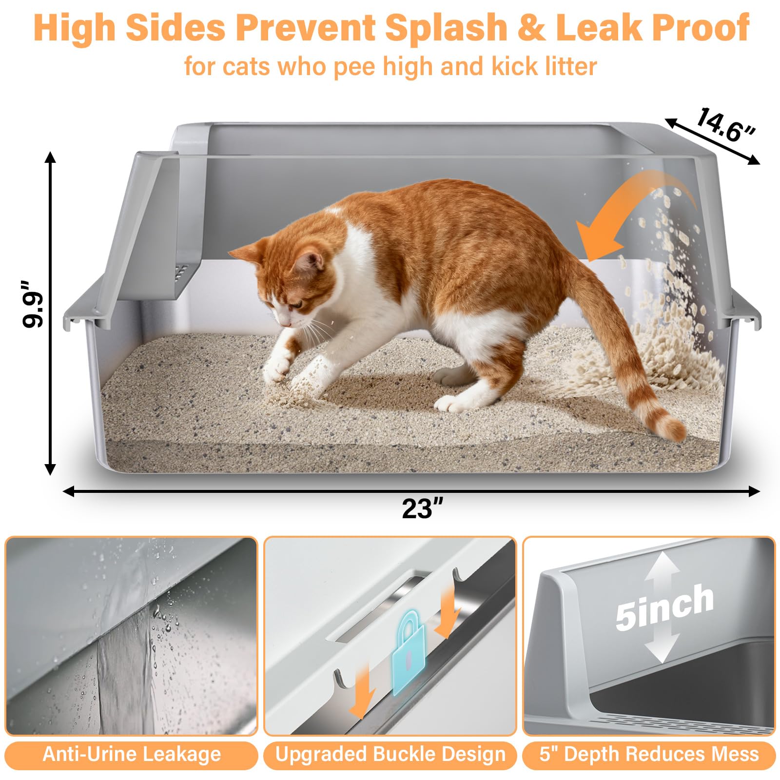 EGMEHOAD open-top design allows easy scooping and quick cat litter checks