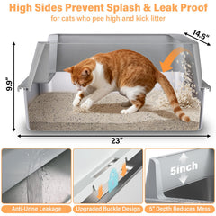 EGMEHOAD open-top design allows easy scooping and quick cat litter checks