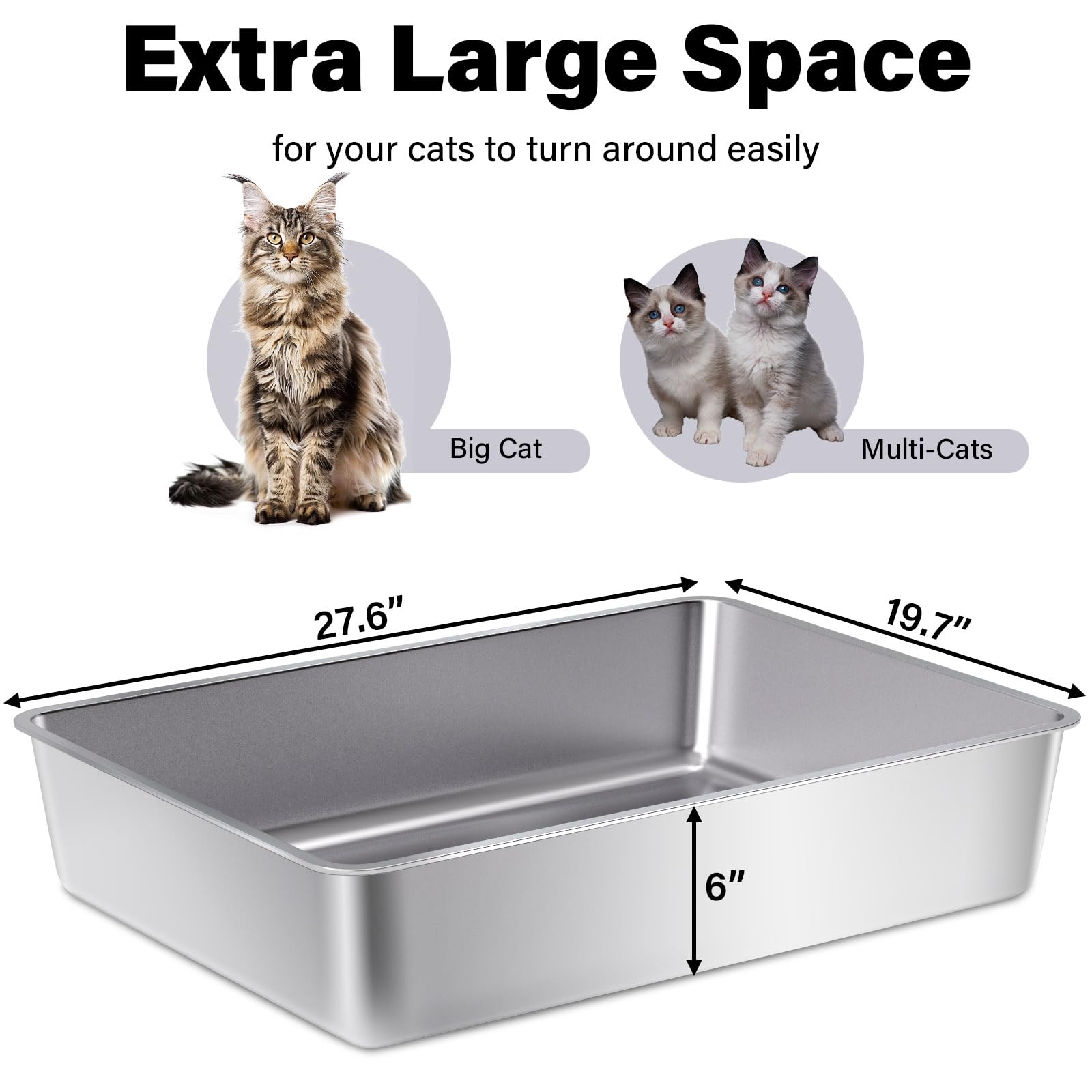 EGMEHOAD XXXL stainless steel interior for easy cleaning and generous space.