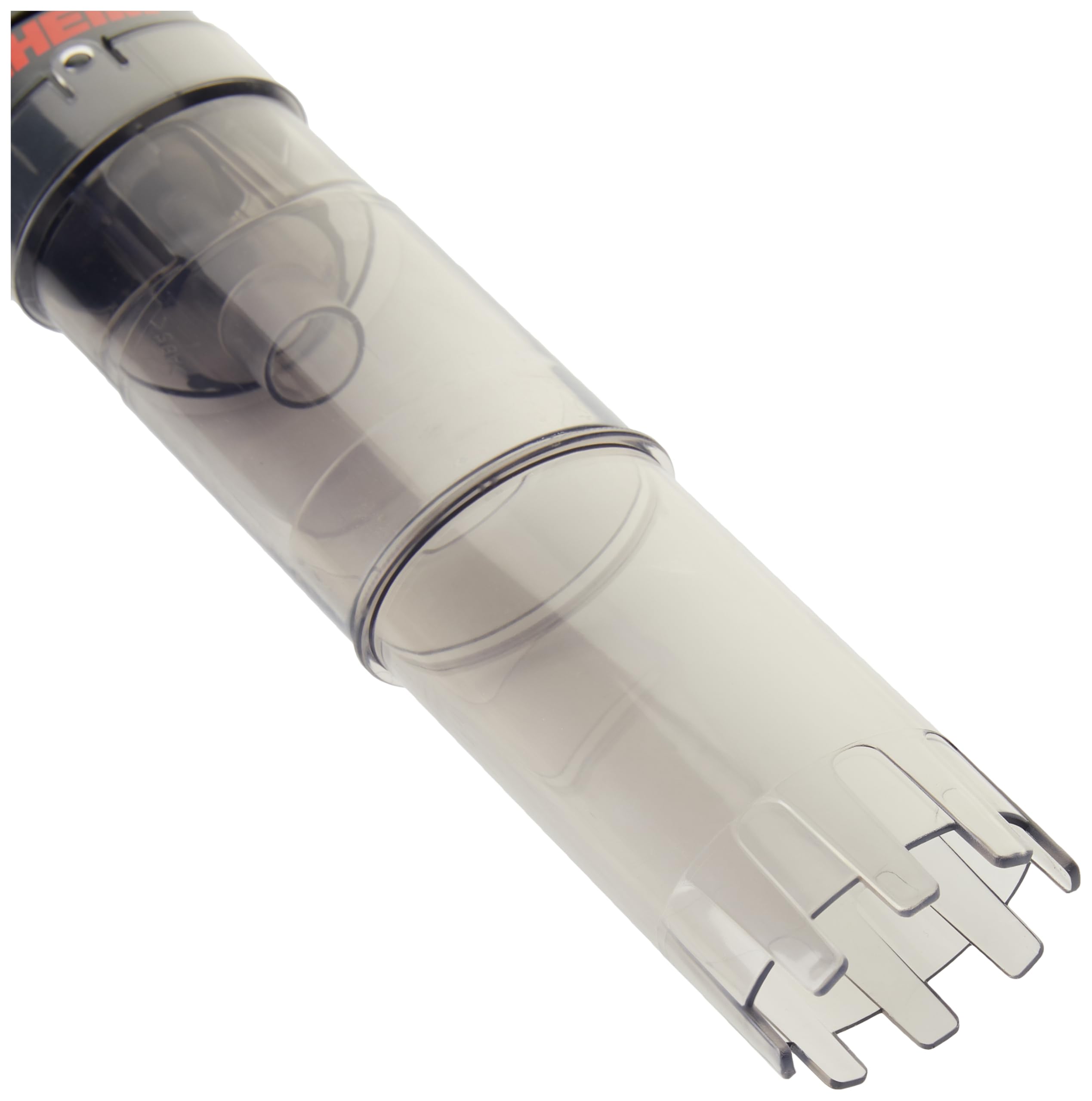 EHEIM Quick Vac Pro mesh cartridge being removed for quick cleaning