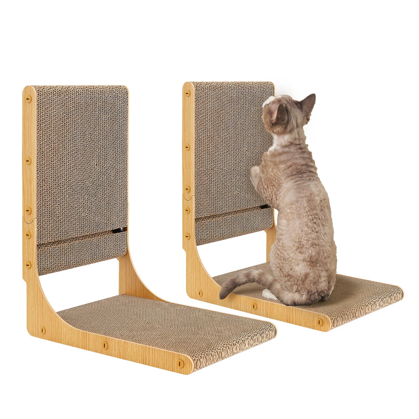 EHEYCIGA 2-pack cat scratcher in corner layout protects furniture and fits two rooms