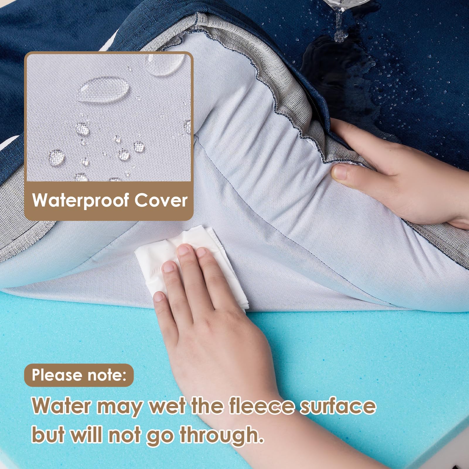 EHEYCIGA bed cozy fleece surface creates a soft sleeping space.