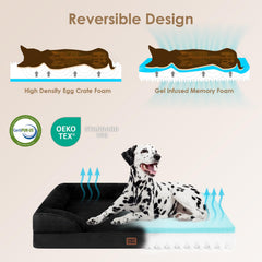 EHEYCIGA dog bed waterproof-cover close-up highlighting moisture protection