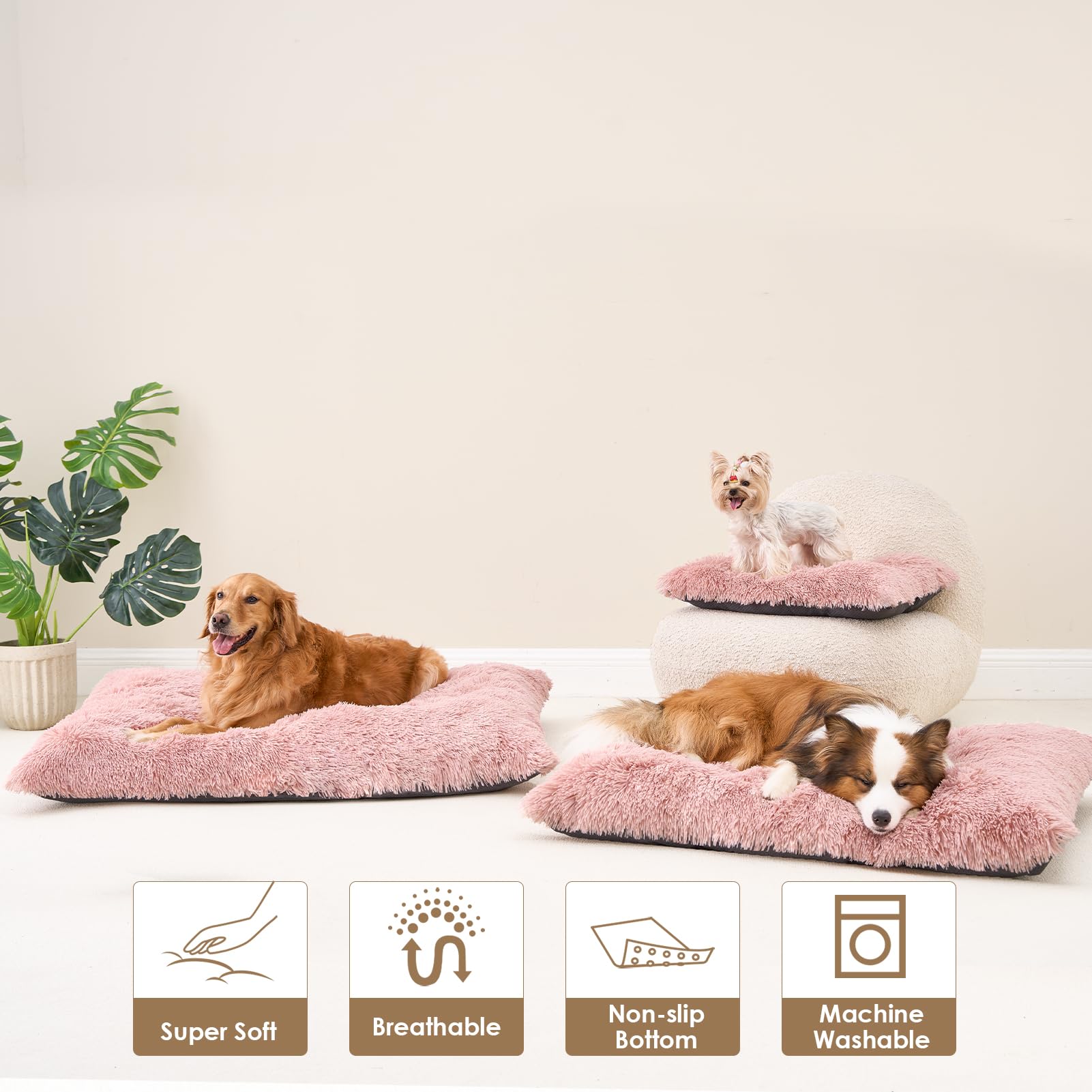EHEYCIGA fluffy plush bed provides warm comfort for naps.