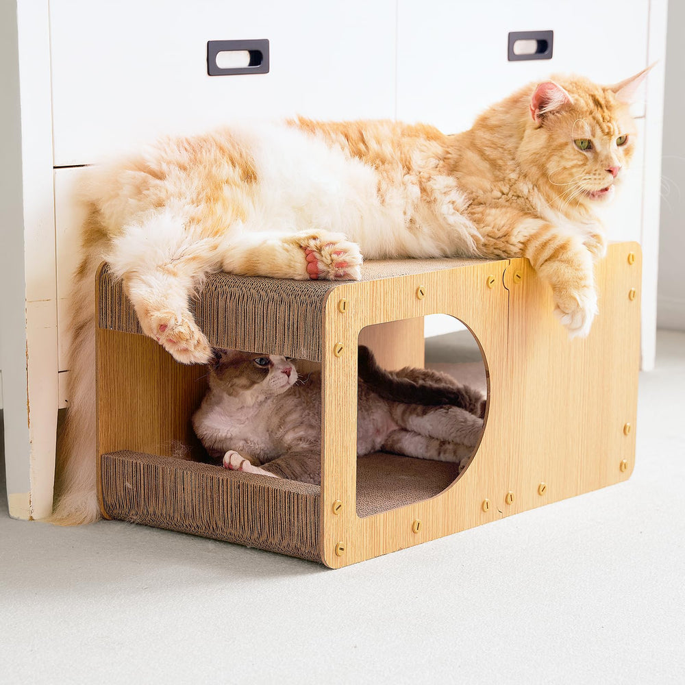 EHEYCIGA brown cat scratcher in sturdy packaging.