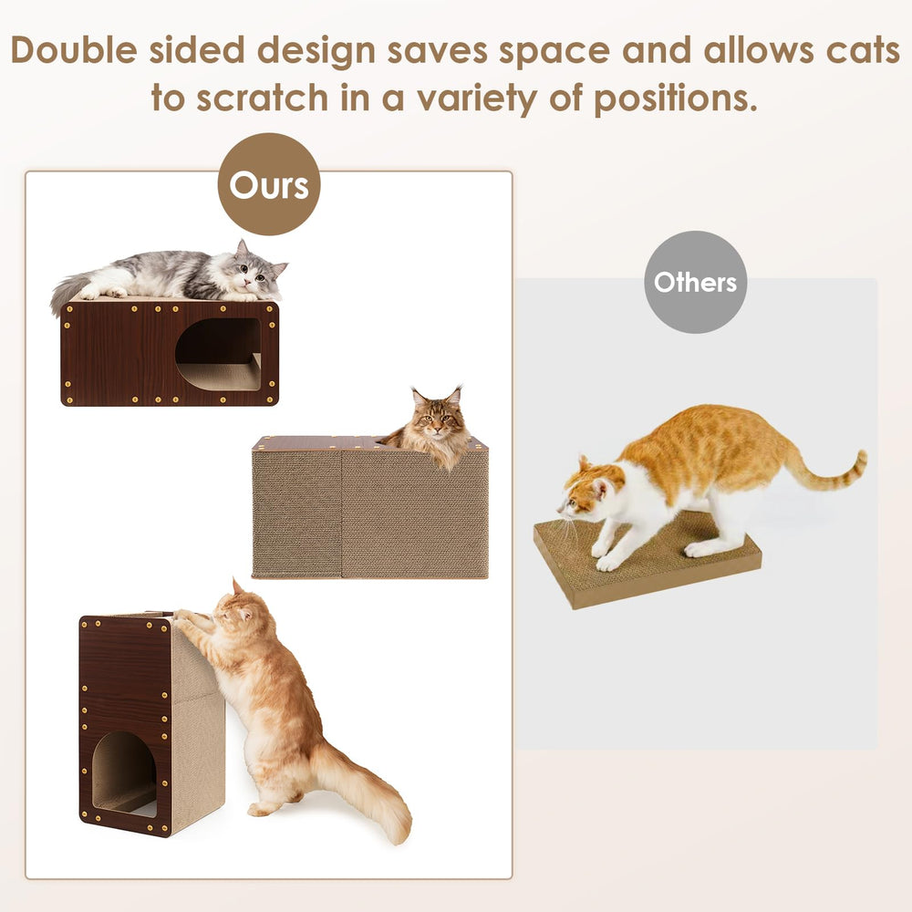 EHEYCIGA Cardboard Scratcher Board top-surface, durable corrugated paper construction.