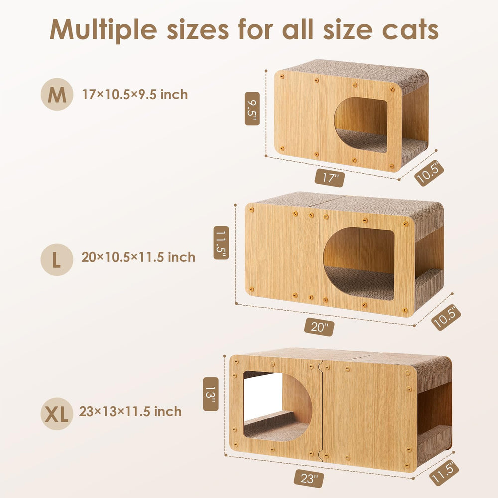 EHEYCIGA cardboard cat scratcher house cats clawing protects furniture from wear.