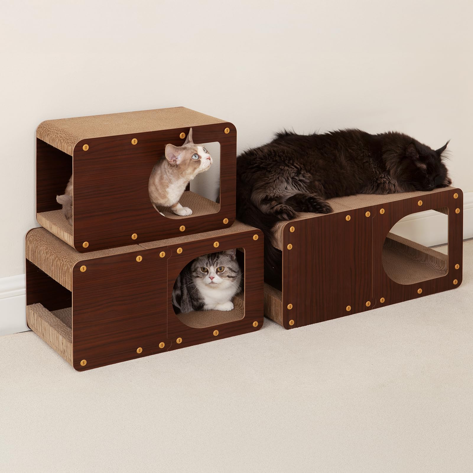 EHEYCIGA cardboard cat scratcher house packaging-ready presentation