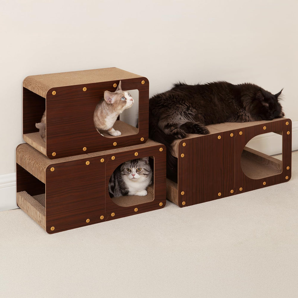 EHEYCIGA cardboard cat scratcher house packaging-ready presentation