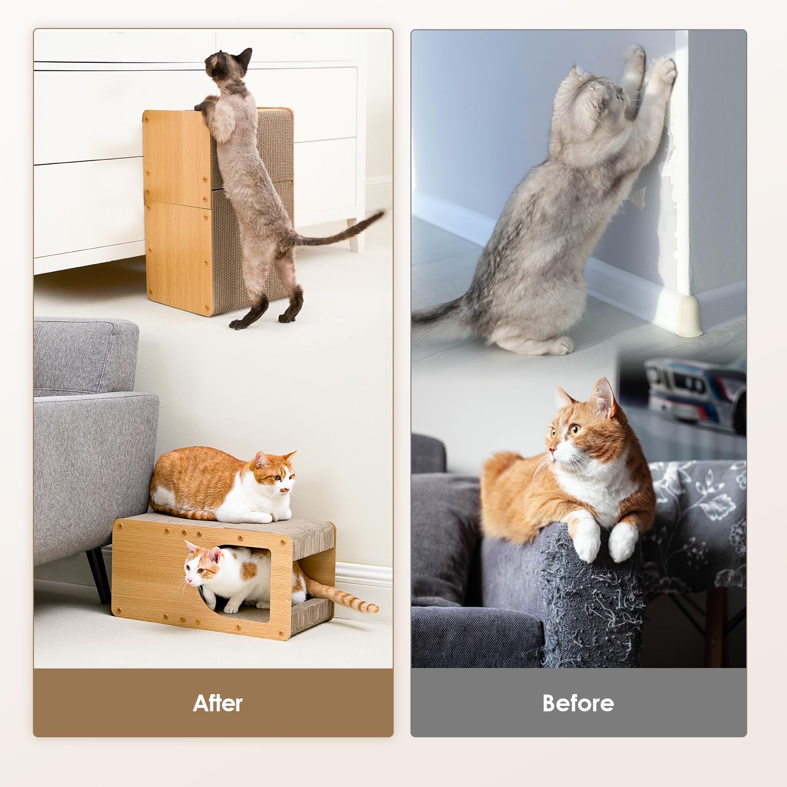 EHEYCIGA cardboard cat scratcher house top view inviting climbing and lounging.