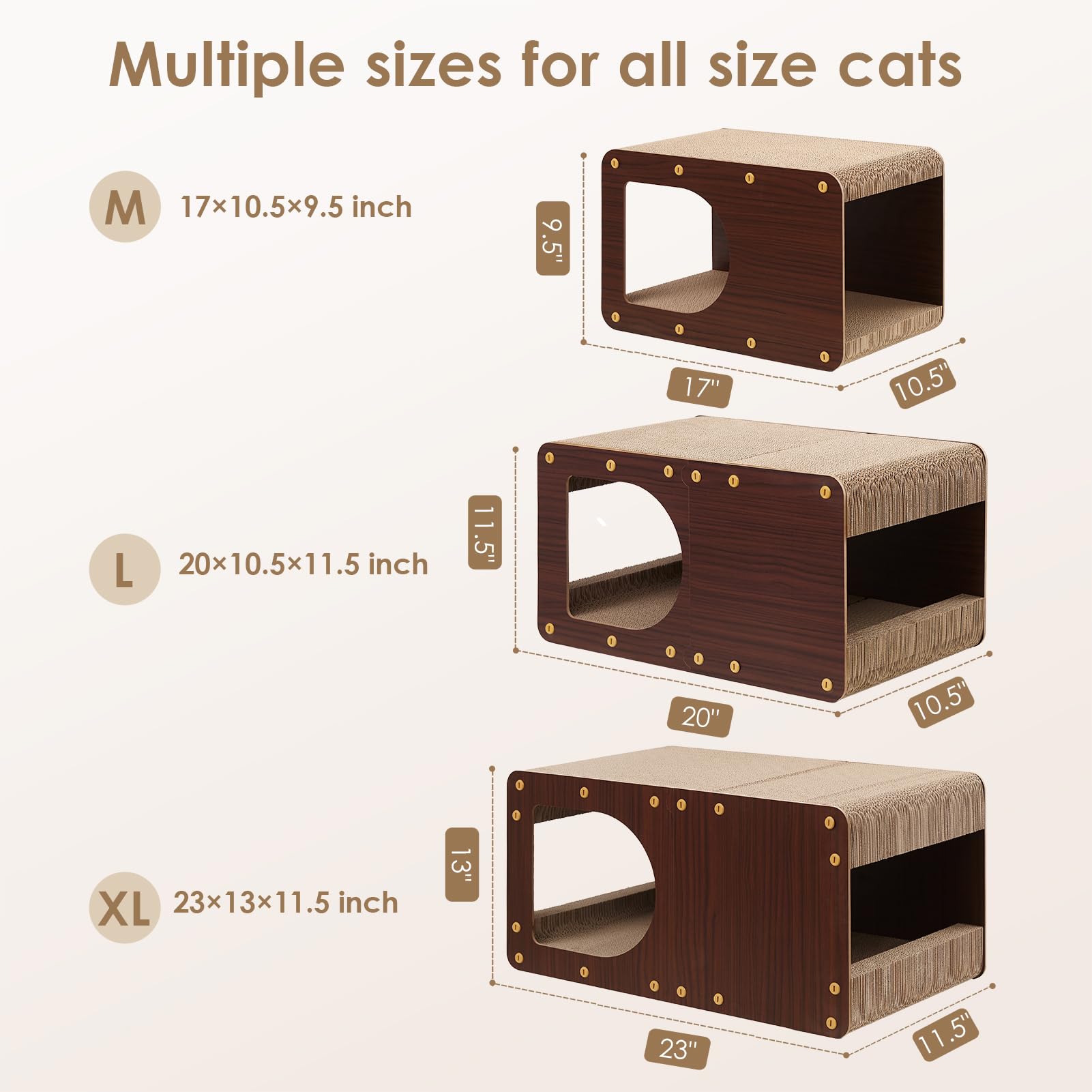 EHEYCIGA cardboard cat scratcher house wooden-frame detail shows sturdy construction