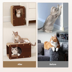 EHEYCIGA scratcher surface detail shows durable double-layer corrugated paper for vigorous scratching sessions.