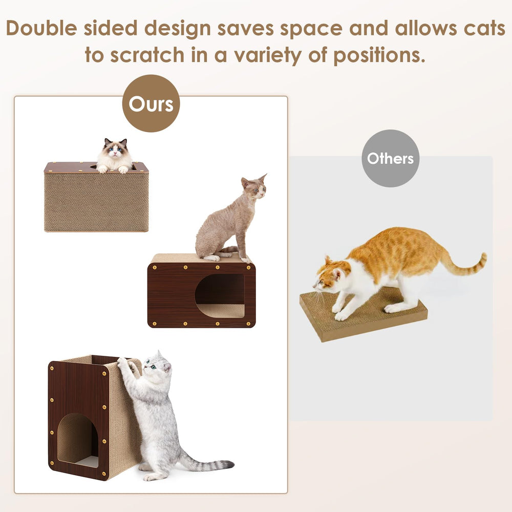 EHEYCIGA cat scratcher with wooden frame for added stability and longevity.