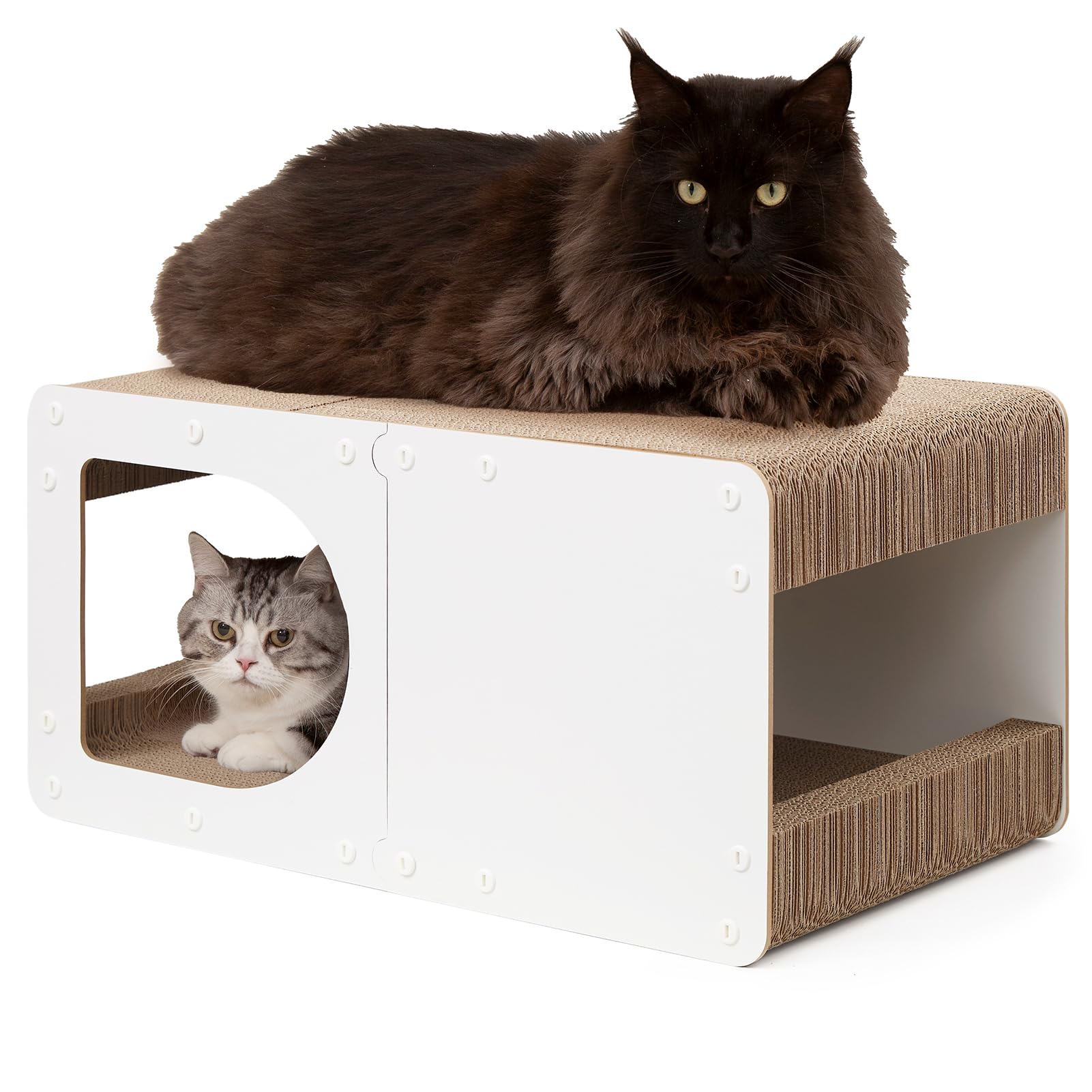 EHEYCIGA Cardboard Scratcher House front view for indoor cats.