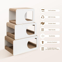 EHEYCIGA Cardboard Scratcher House side surface supports scratching.