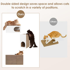 EHEYCIGA Cardboard Scratcher House wooden frame adds stability.