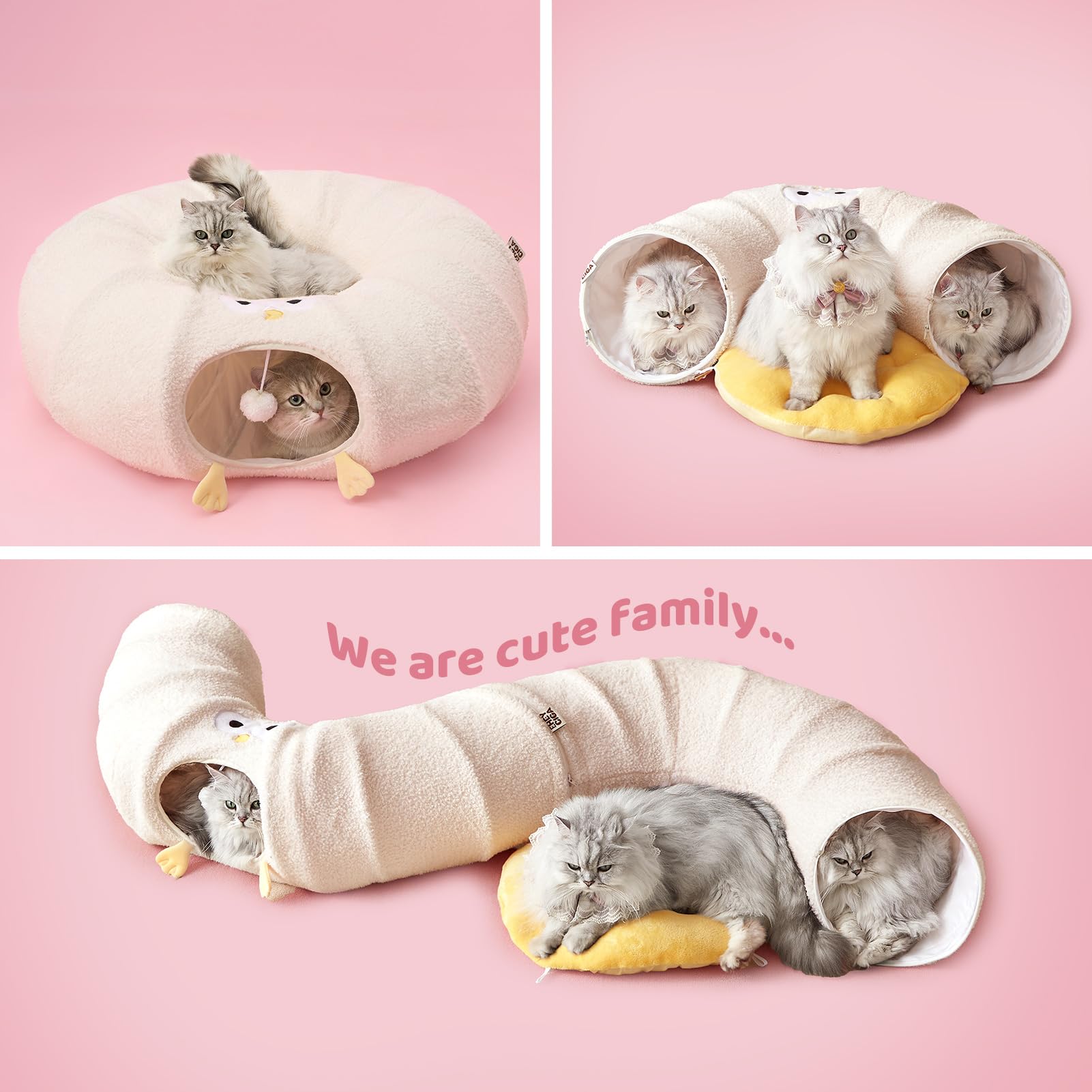 EHEYCIGA cat tunnel features cute embroidered cartoon patterns