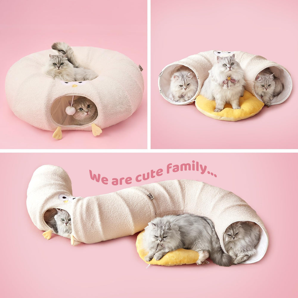 EHEYCIGA cat tunnel features cute embroidered cartoon patterns
