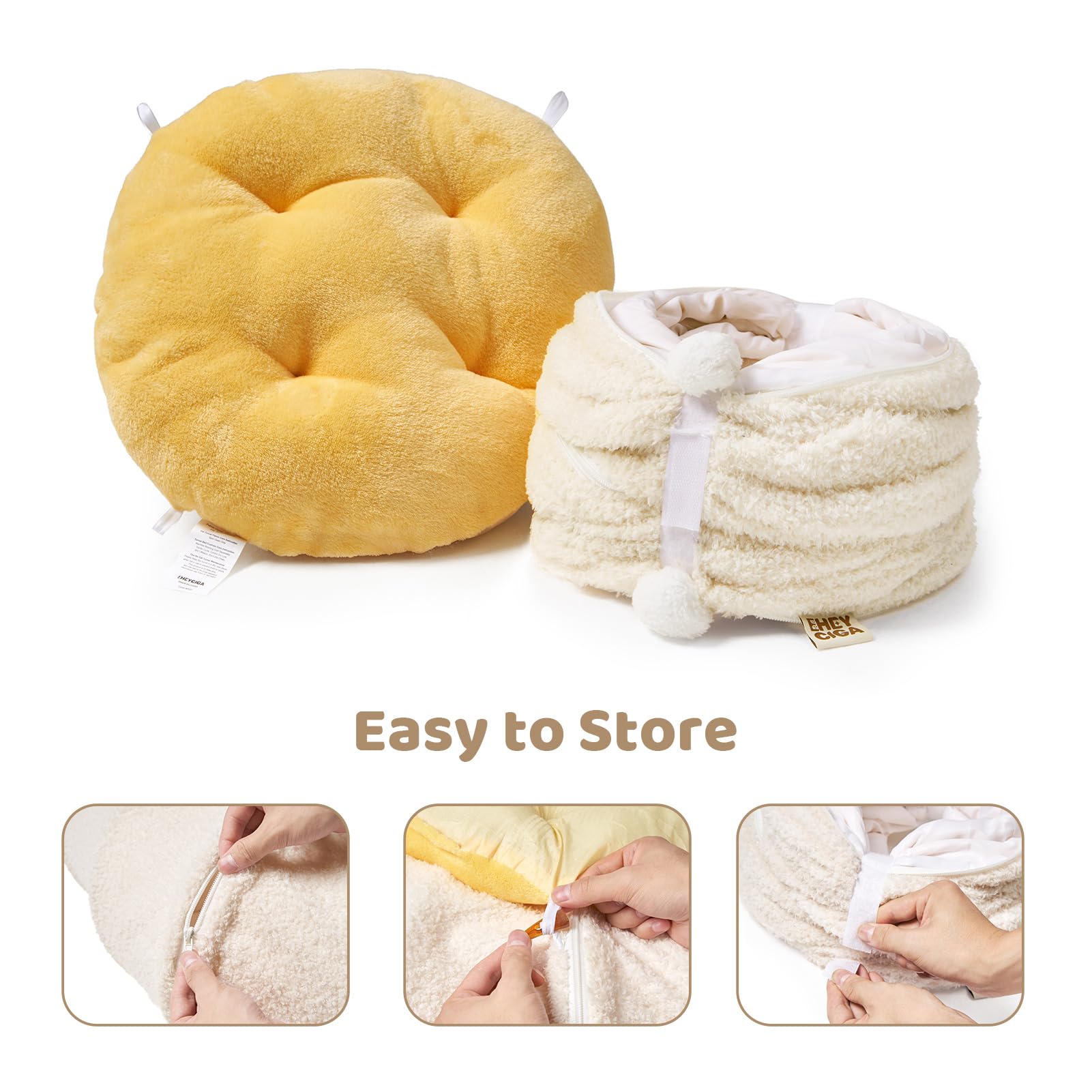 EHEYCIGA cat tunnel soft cotton fleece provides gentle texture for cuddling.