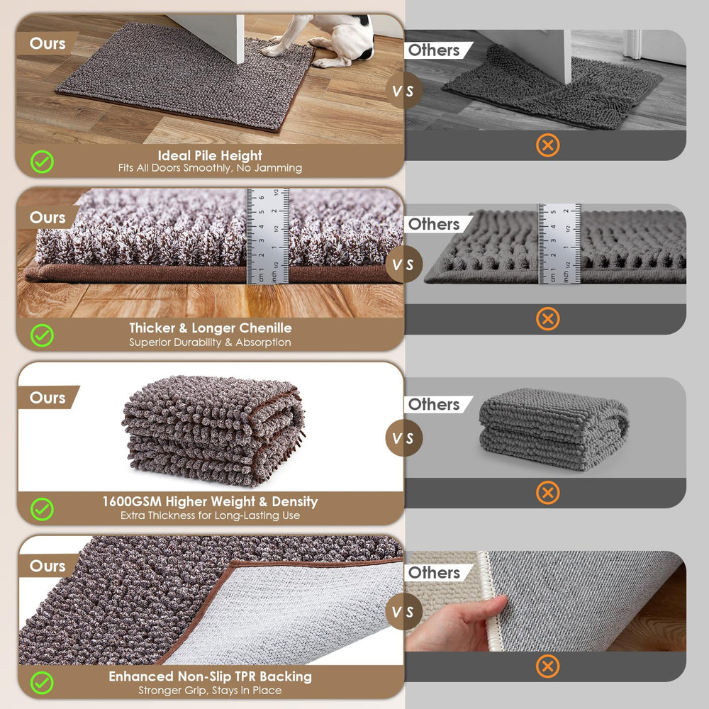 EHEYCIGA chenille mat close-up shows plush high-density fibers.