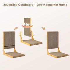 EHEYCIGA corner scratcher back panel aligned with baseboard for stability