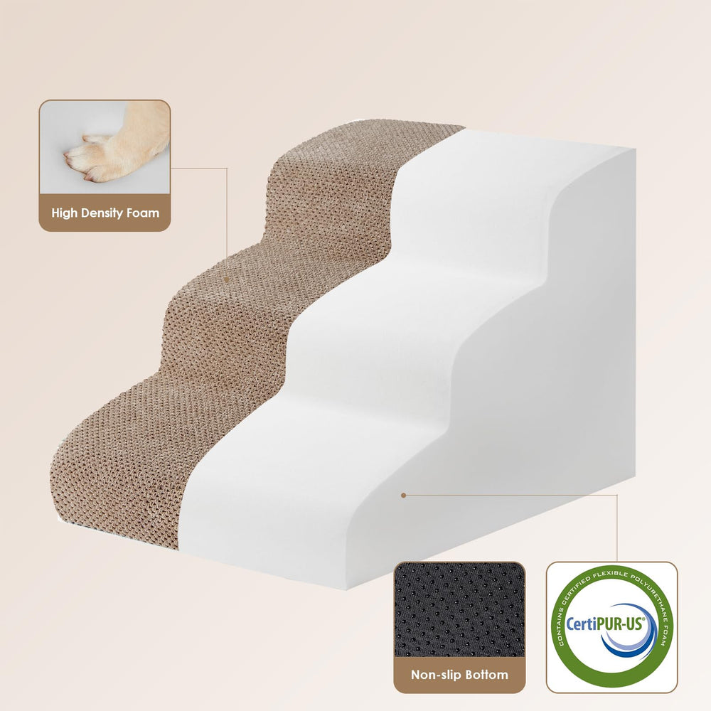 EHEYCIGA curved dog stairs front view ideal for sofa access.