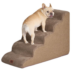 EHEYCIGA curved dog stairs with five steps for safe bed access for small dogs.