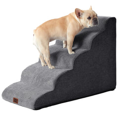 EHEYCIGA curved dog stairs bed-edge foam close-up shows durable support.