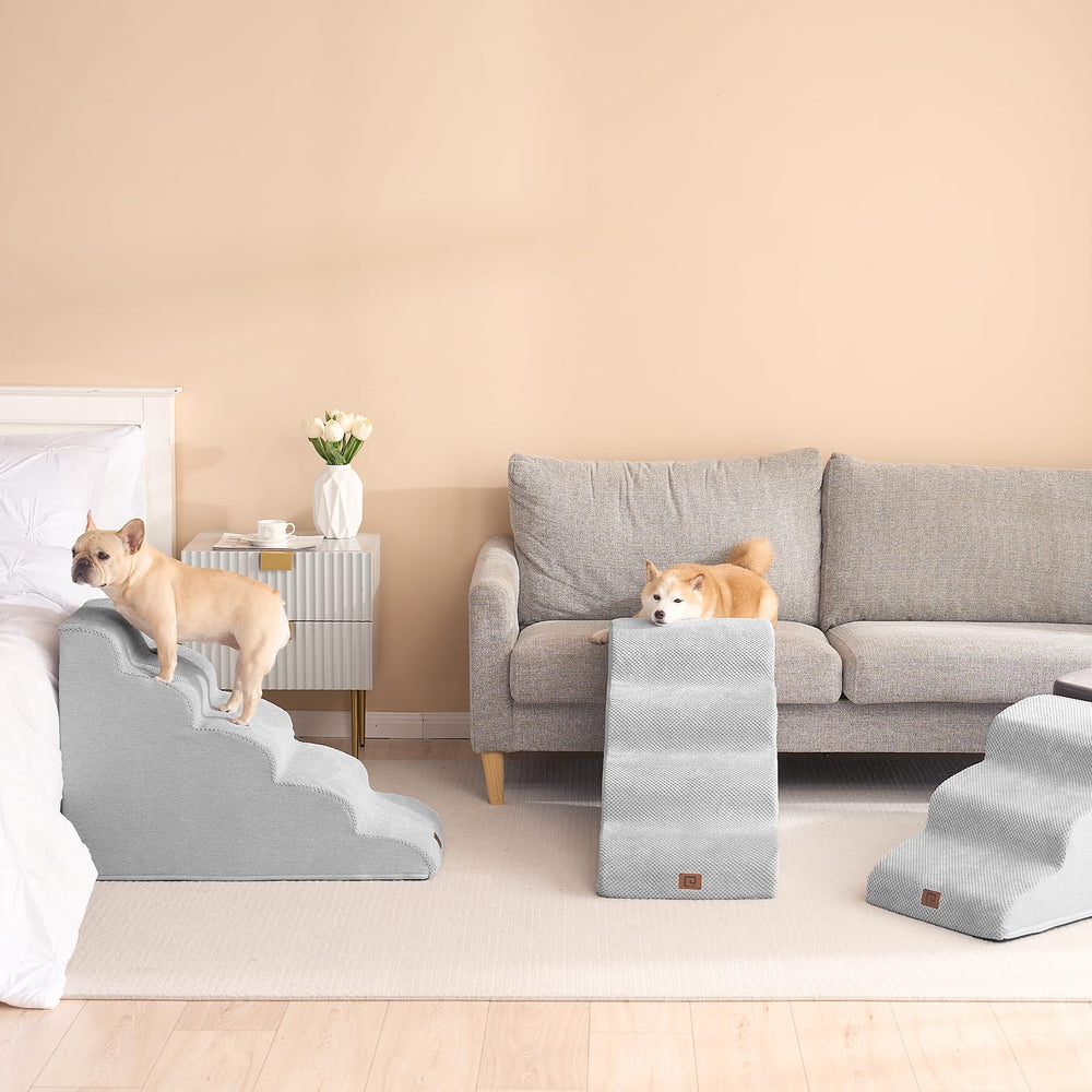 EHEYCIGA curved dog stairs easy-care setup and quick expansion