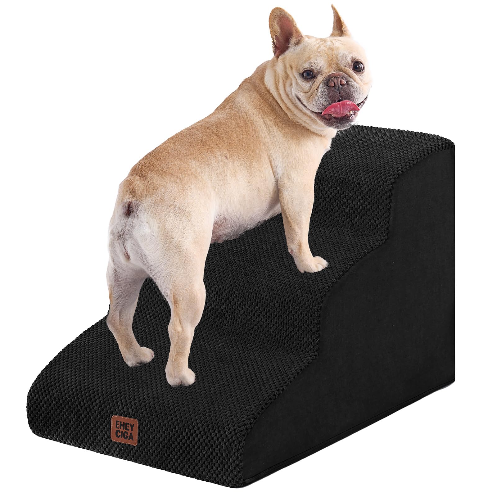 EHEYCIGA curved dog stairs bedroom scene depicting cozy pet access