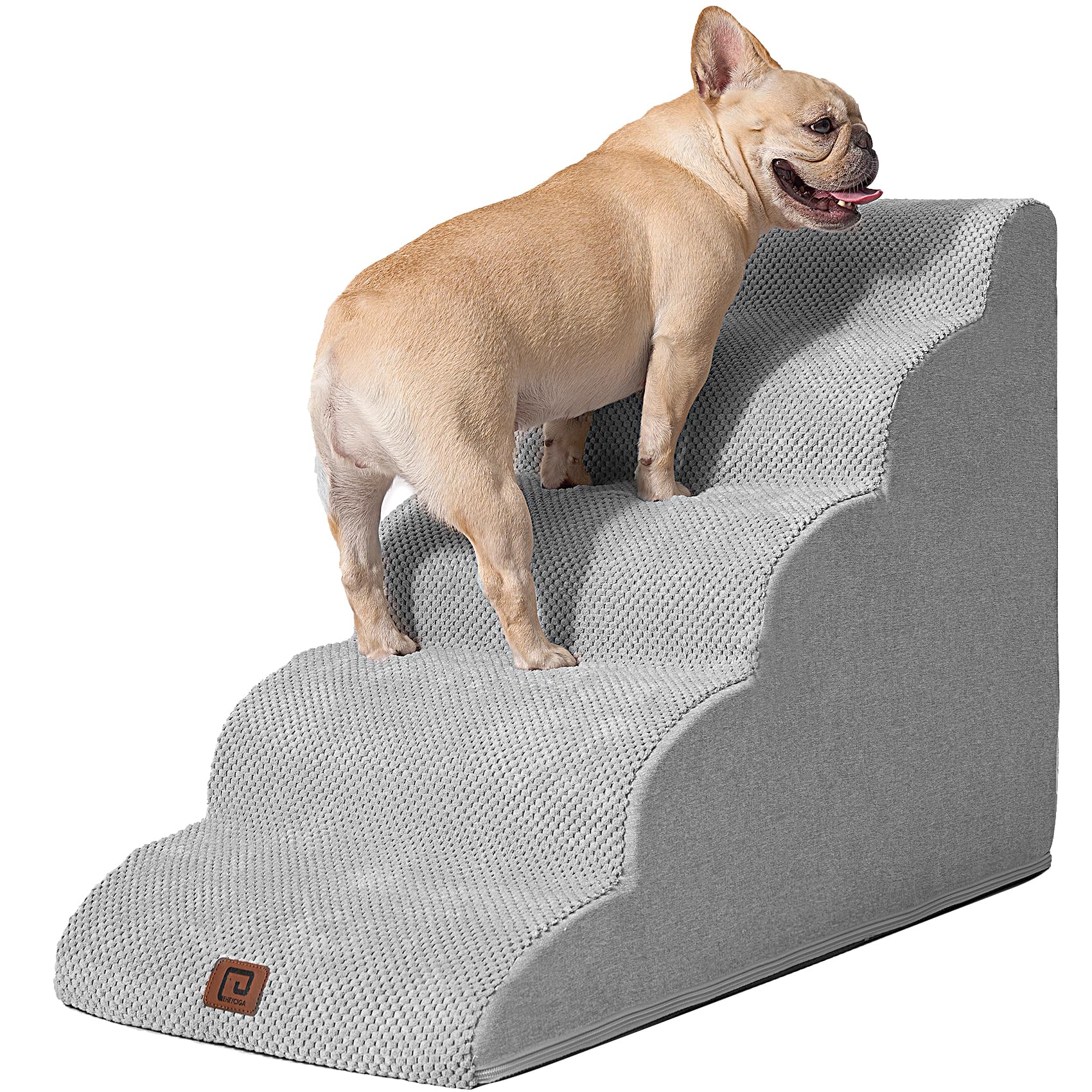 EHEYCIGA curved dog stairs edge-fit for a high bed, enhancing safe climbs