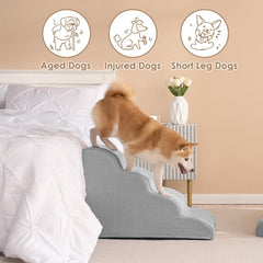 EHEYCIGA curved dog stairs 33D foam provides steady support during climbs.