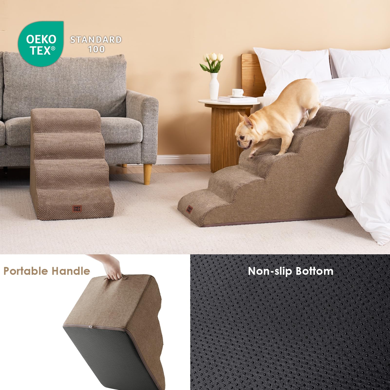 EHEYCIGA 33D foam density provides steady support for pets.
