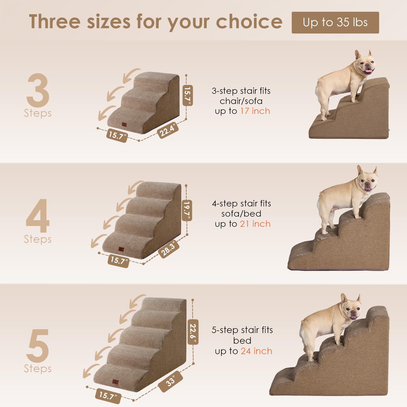 EHEYCIGA non-slip base keeps stairs steady on smooth floors.