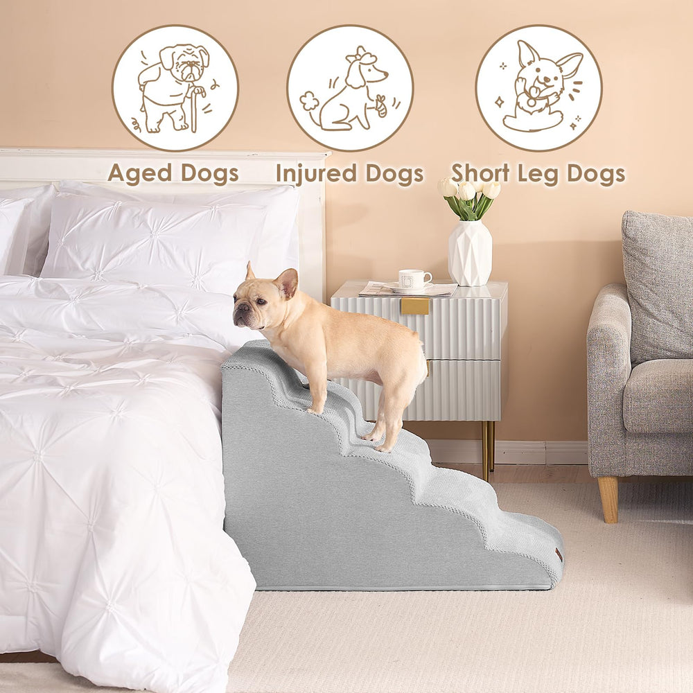 EHEYCIGA curved dog stairs non-slip-top ensures steady footing