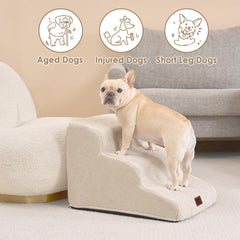 EHEYCIGA Curved Dog Stairs removable cover for easy cleaning.