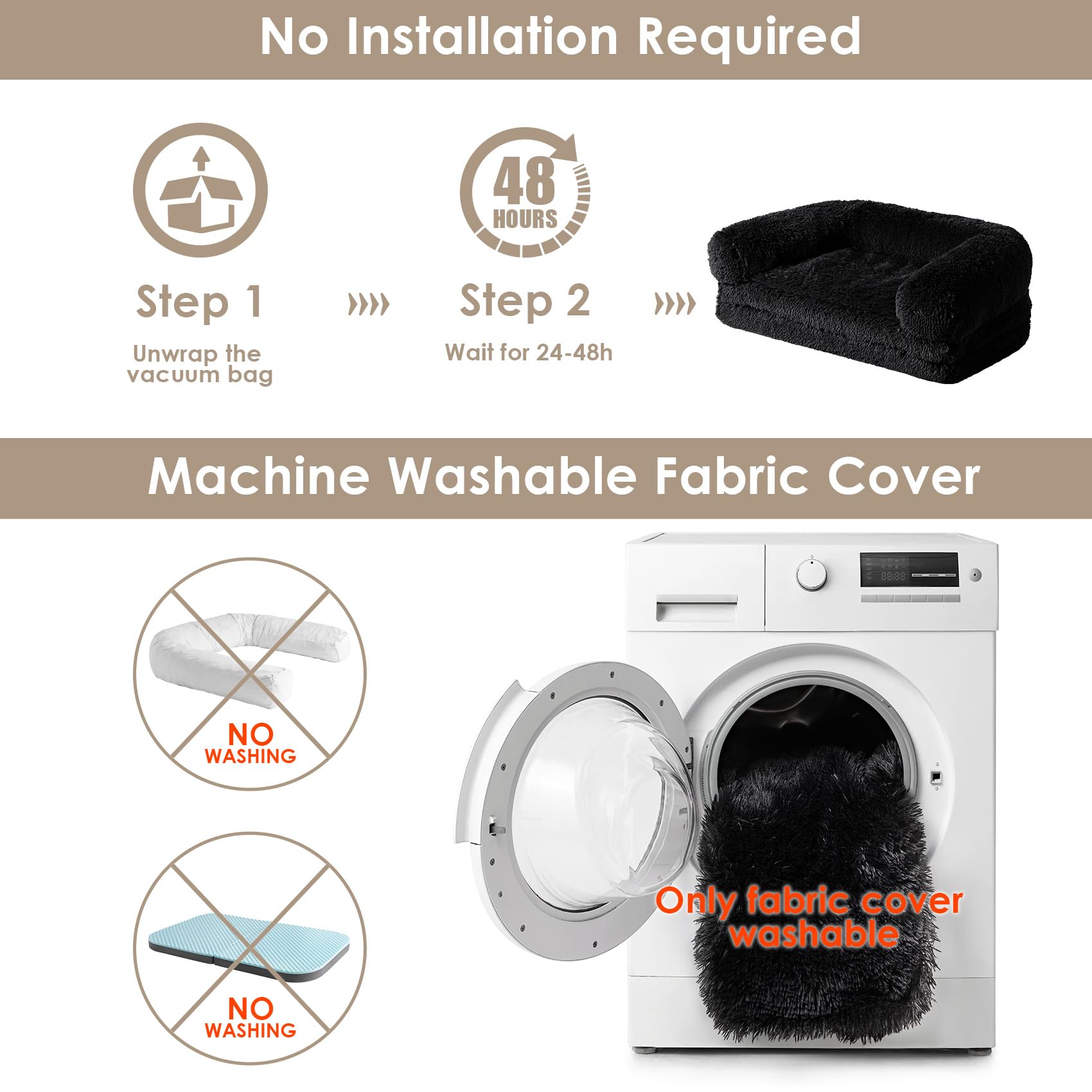 EHEYCIGA machine-washable cover at low temperature for simple cleaning.
