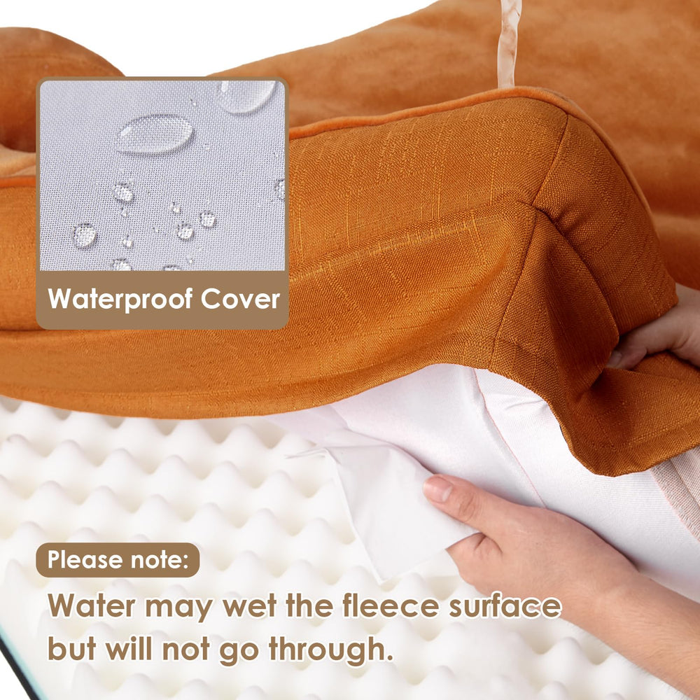 EHEYCIGA bed with four bolsters supports neck and head for restful sleep.