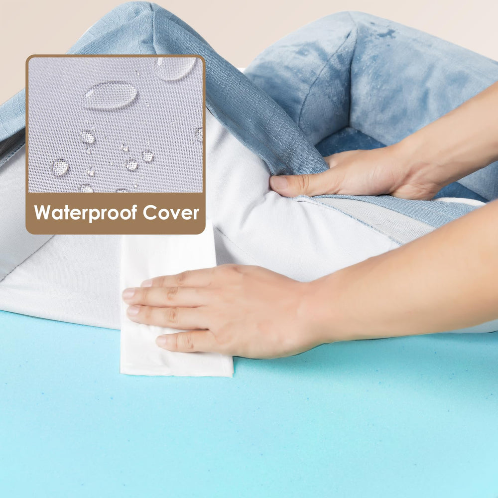 EHEYCIGA bed with egg-crate foam for pressure relief.